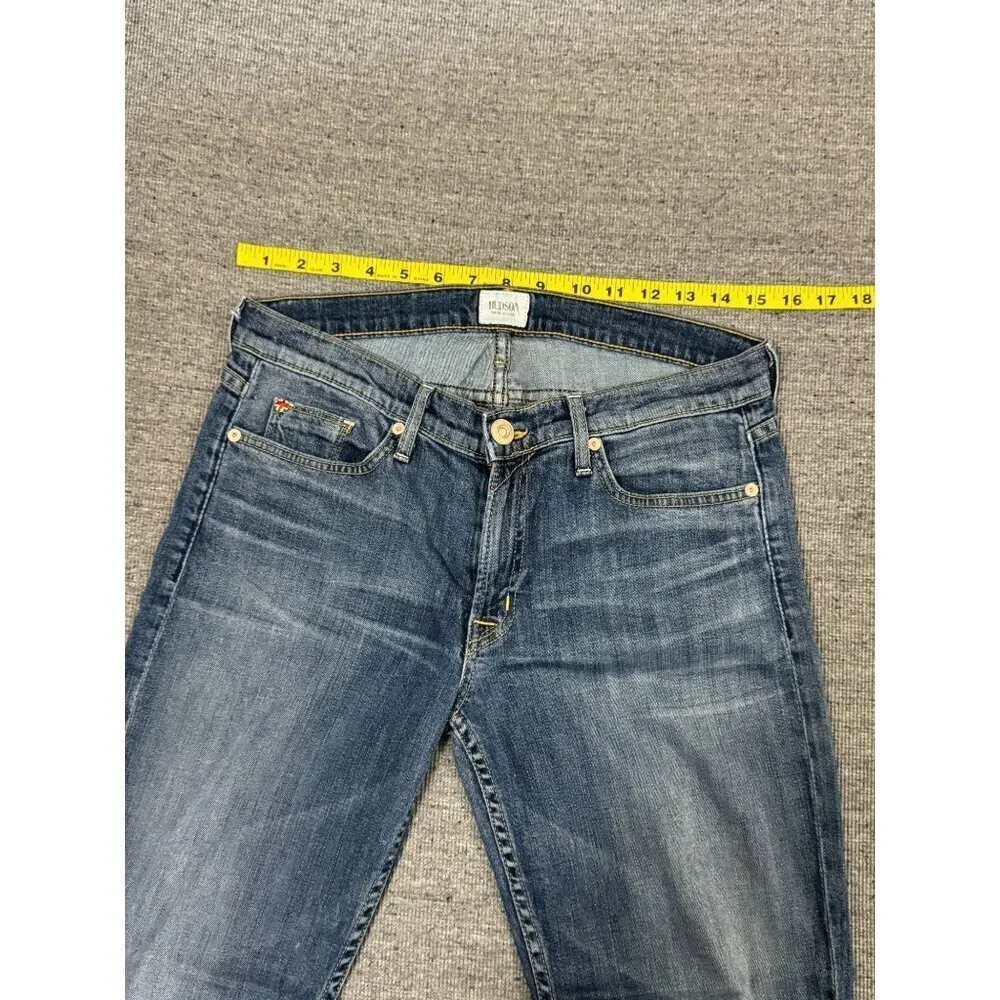 Hudson Blue Denim Skinny Jeans Women’s Mid Rise Size 30 x 30 Made in USA - Picture 4 of 16